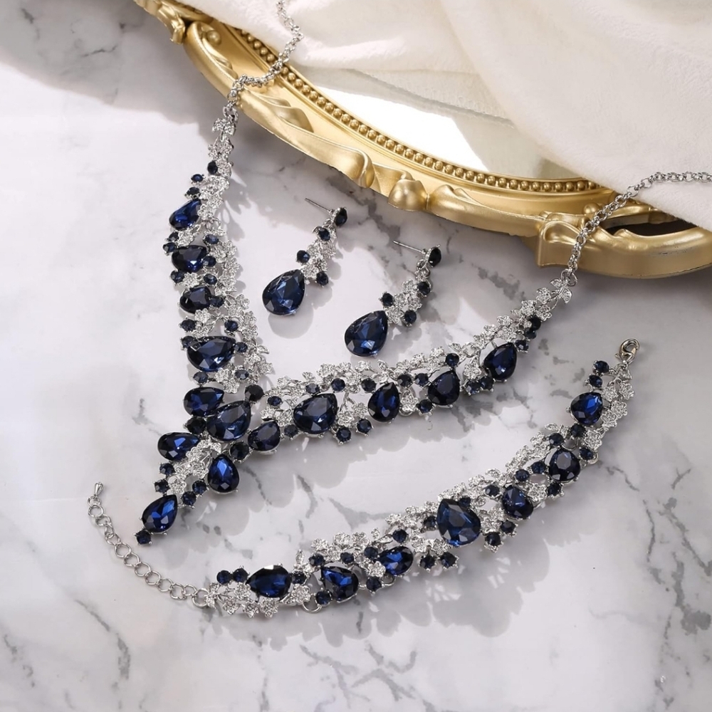 BriLove Women's Austrian Crystal 3 Piece Set Worn Once Like New